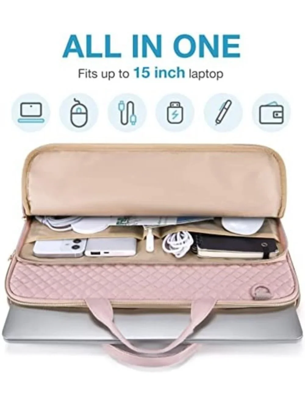 Water-Resistant Laptop Sleeve Case with Handle, Protective & Stylish Design